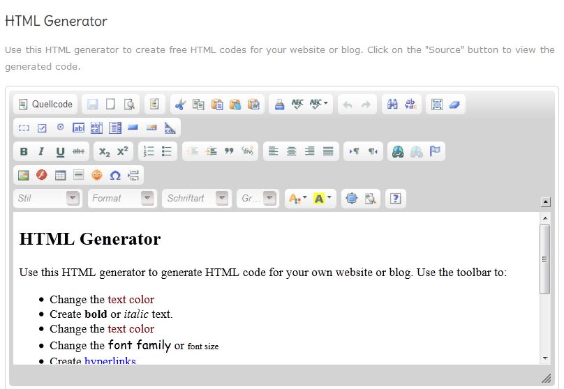 online html generator